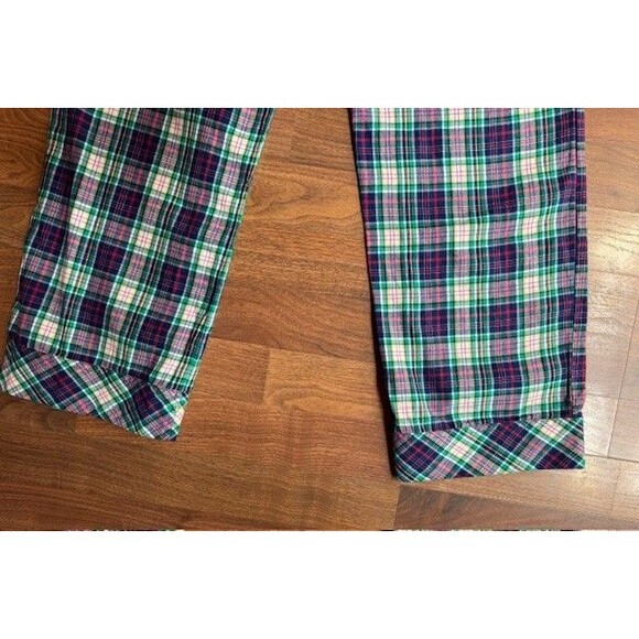 Womens Victoria’s‎ Secret Pajama Pants M Blue Pink Plaid Flannel Pjs Pockets - Picture 5 of 10